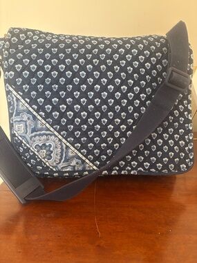 Vera Bradley Quilted Navy Paisley Work/Laptop Bag